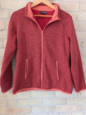 2 for $40 Sunice Heathered Red Women's Zip-up Sweater